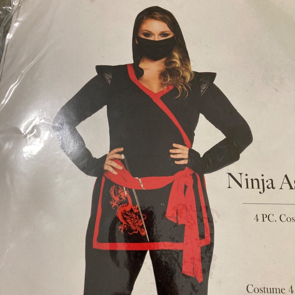 Leg Avenue Ninja Costume Plus 3X/4X Black - Picture 4 of 9